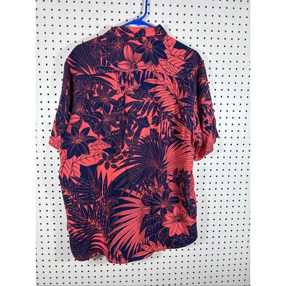 Tommy Bahama Veracruz Cay Hawaiian Shirt Mens Floral Red Blue Viscose size L - Picture 2 of 7